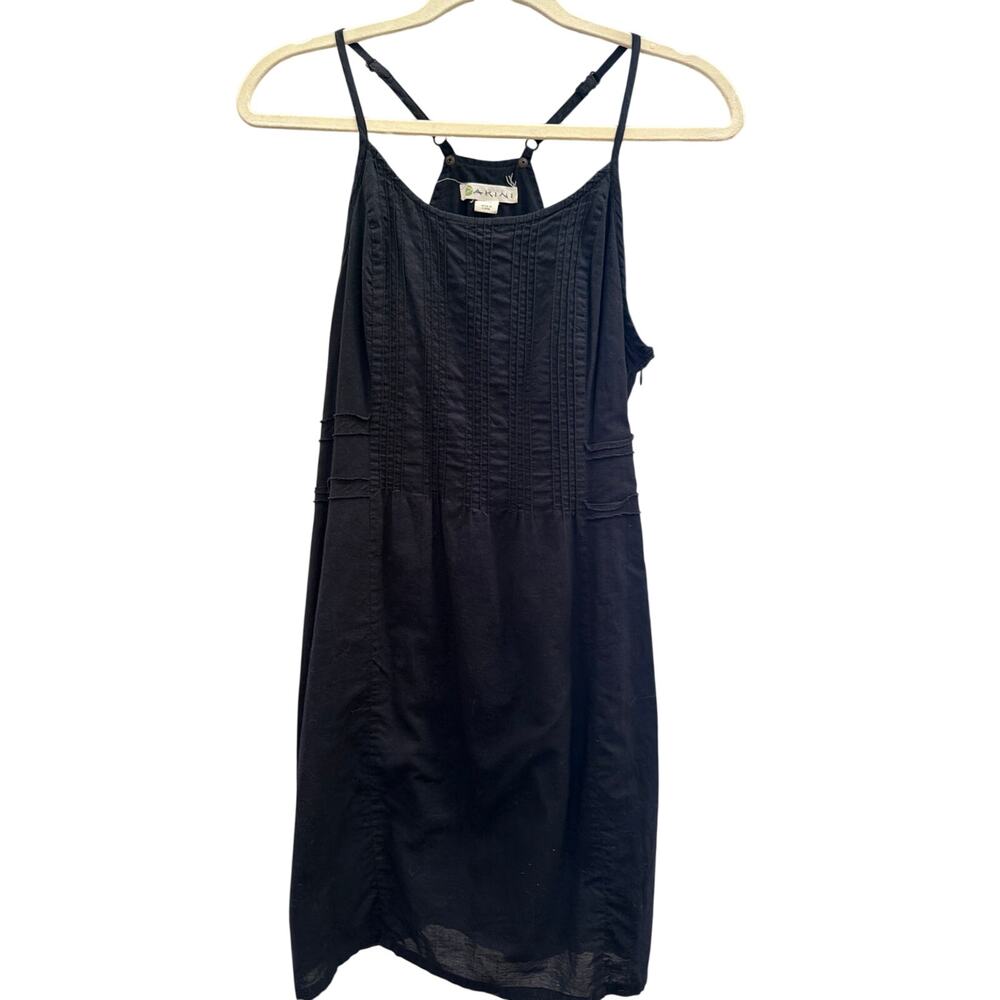 Akini Black Sundress Womens Size 2 100% Cotton Old Money Quiet Luxury Minimalist